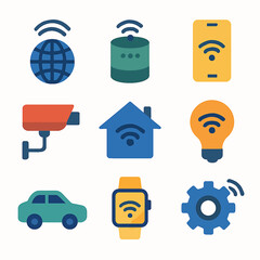 Poster - Colorful vector icons depicting smart home automation and internet of things concept