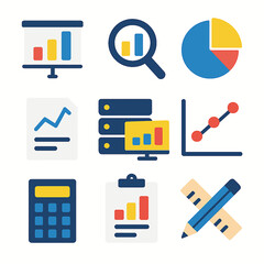 Poster - Data analysis tools featuring charts graphs and diagrams for presentations and reports