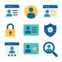 Poster - Identity verification and data security concept in flat design style vector graphic