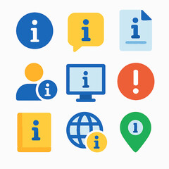 Poster - Information and alert icons collection for web design user interfaces elements