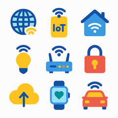 Poster - Internet of things vector icons featuring smart home and connected devices
