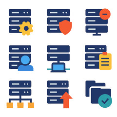 Fototapete - Network infrastructure illustration displaying server management and maintenance