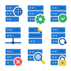 Fototapete - Server data and information technology network concept with database and security