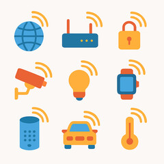 Poster - Smart home automation system with wireless technology and connection icons design