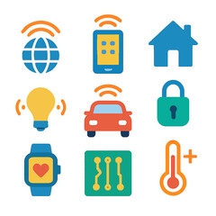 Poster - Smart home automation technology devices and network connectivity vector icons