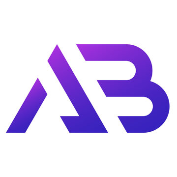 AB letters logo, monogram on white