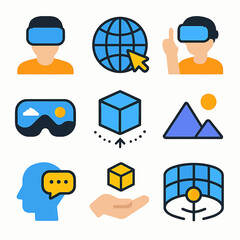 Poster - Virtual reality concept illustration showcasing immersive technology and digital interaction