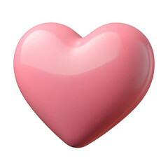 Aufkleber - 3d realistic pink heart shape isolated on transparent background