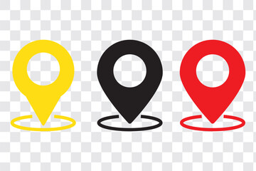 Poster - Set of location pin icons. Map marker pointer symbols, GPS location. Navigation map, location navigation icon, geo location point. Vector.
