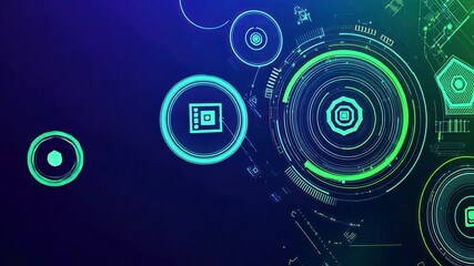 Poster - Futuristic digital interface design