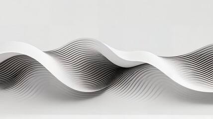 Poster - Abstract flowing white layers in rhythmic wave like pattern