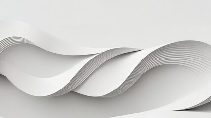 Poster - Abstract white layers curving creating a fluid design