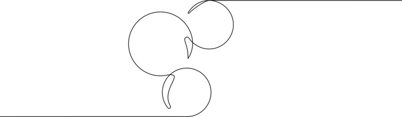Wall Mural - Round shape in continuous line drawing style. Minimalist round shape modification sketch in black lines isolated on white background. Vector illustration