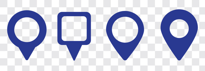 Poster - Location pin icon set. Map navigation line style symbol. Gps location sign