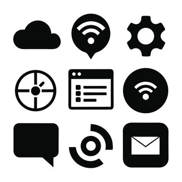 Essential Web and Cloud Computing Icons  A Collection of  Modern UI Elements