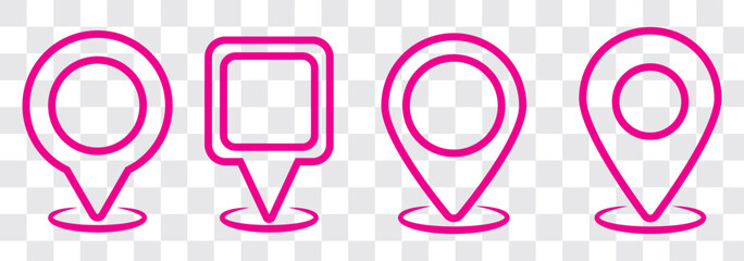 Poster - location vector icon set. point illustration sign collection. position symbol. place logo