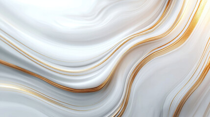 Poster - Mesmerizing marble texture with flowing white and gold patterns, creating elegant and luxurious feel