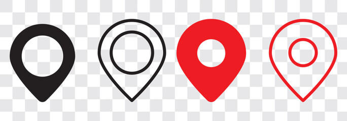 Poster - location vector icon set. point illustration sign collection. position symbol. place logo.