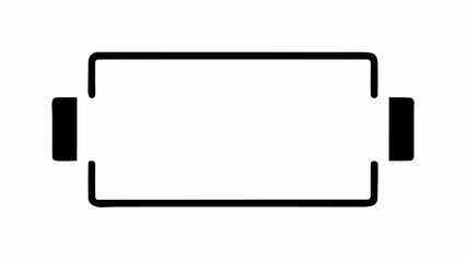 Leinwandbilder - Simple black and white outline of a rectangular shape with two black rectangles on either side