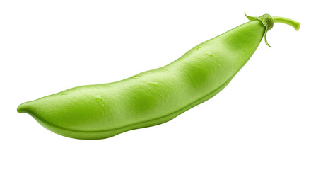 Aufkleber - Fresh green snow pea pod with water droplets on a black background