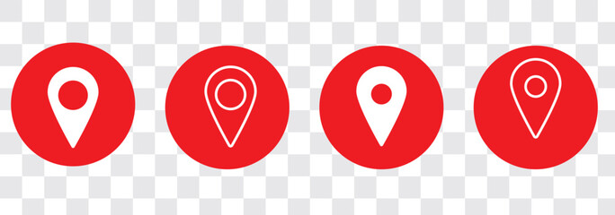 Poster - Location icon. fill and line location icon. Map pin. gps. place marker. GPS location symbol collection. Set of map pin location icons. Modern map markers. isolated on white