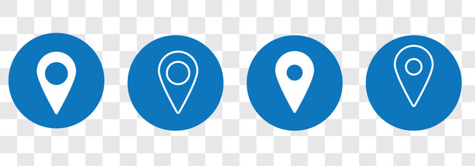 Poster - Location icon. fill and line location icon. Map pin. gps. place marker. GPS location symbol collection. Set of map pin location icons. Modern map markers. isolated on white