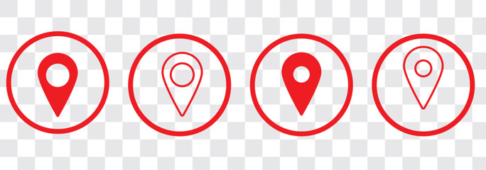 Poster - Location icon. fill and line location icon. Map pin. gps. place marker. GPS location symbol collection. Set of map pin location icons. Modern map markers. isolated on white