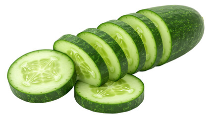 Poster - Fresh sliced cucumber displaying its seeds and vibrant green color