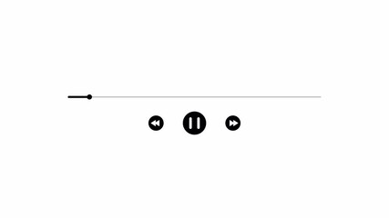 Music player bar overlay on transparent background. 4K video