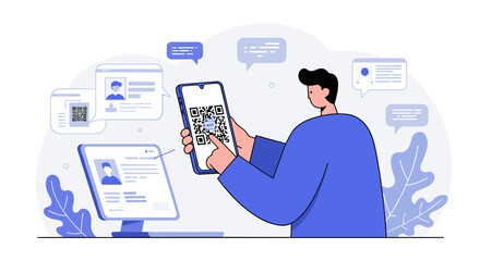 Poster - Digital identity management vector illustration for web and app design