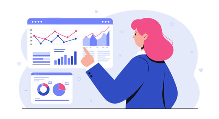 Poster - Business analytics flat vector illustration for report and presentation design