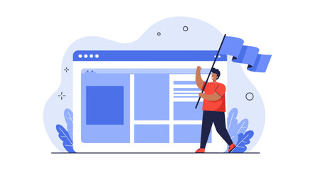 Fototapete - Web design concept vector illustration for creative digital content