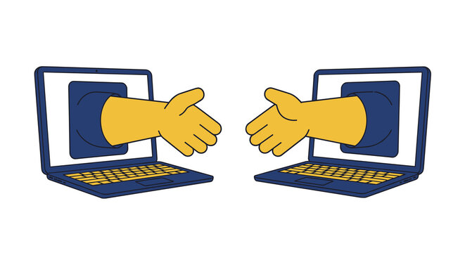 Online communication and connection concept vector illustration for digital collaboration design