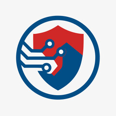 Poster - Modern Style Technology Shield Security Guard Protection Emblem Icon