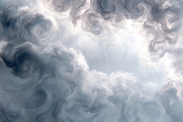 Poster - Misty cloud formations swirling above, evoking an enchanting ambiance for artistic designs, illustrations, and creative projects across diverse niches and themes