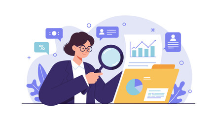 Poster - Analytics and data analysis vector illustration for business and marketing concepts