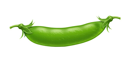 Poster - Illustrative green pea pod with detailed texture and vibrant color