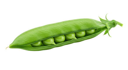 Poster - Open pea pod showcasing vibrant green peas in natural light