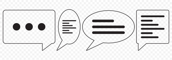 Aufkleber - Chat Bubble Icon Element For Design.  Chat icon set multiple style collection on Transparent Background. EPS 10.