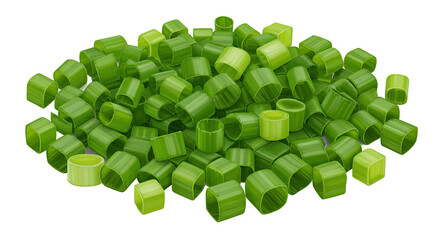Aufkleber - Pile of freshly chopped green onions creating a vibrant and flavorful display