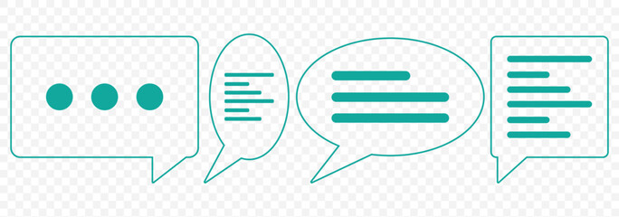 Aufkleber - Chat Bubble Icon Element For Design.  Chat icon set multiple style collection on Transparent Background. EPS 10.