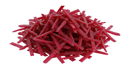 Aufkleber - Pile of vibrant beet sticks arranged on a dark background in a studio shot