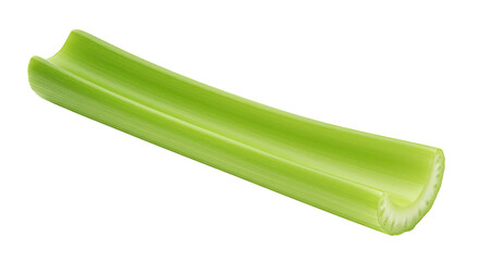 Aufkleber - Single stick of fresh green celery isolated on a dark background close up