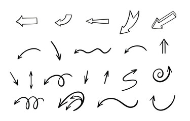 Poster - Black doodle arrows point in various directions