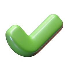 Poster - 3d green check mark icon isolated on white background