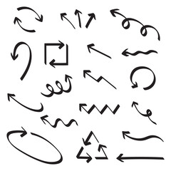 Poster - Illustration of varied handdrawn black arrows
