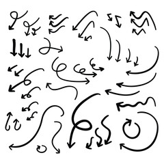 Poster - Black handdrawn arrow illustrations pointing in various directions