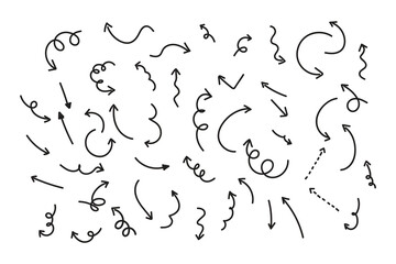 Poster - A pattern of doodle arrows each pointing in various directions and with unique handdrawn styling