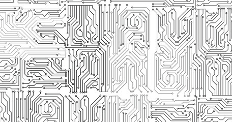 Poster - Technology circuit diagram on white background.