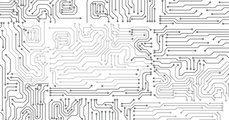 Poster - Technology circuit diagram on white background.